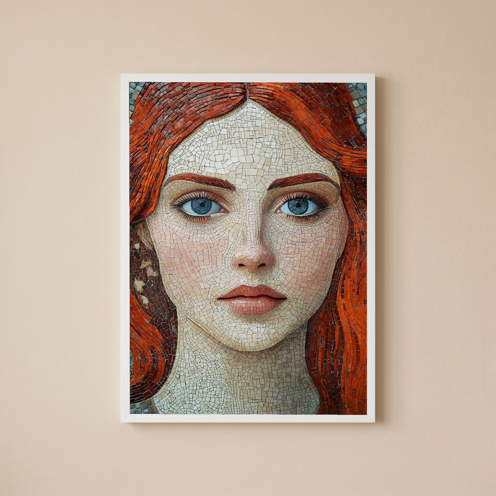 Stone and Stare Wall Art Print — Mosaic Portrait Poster