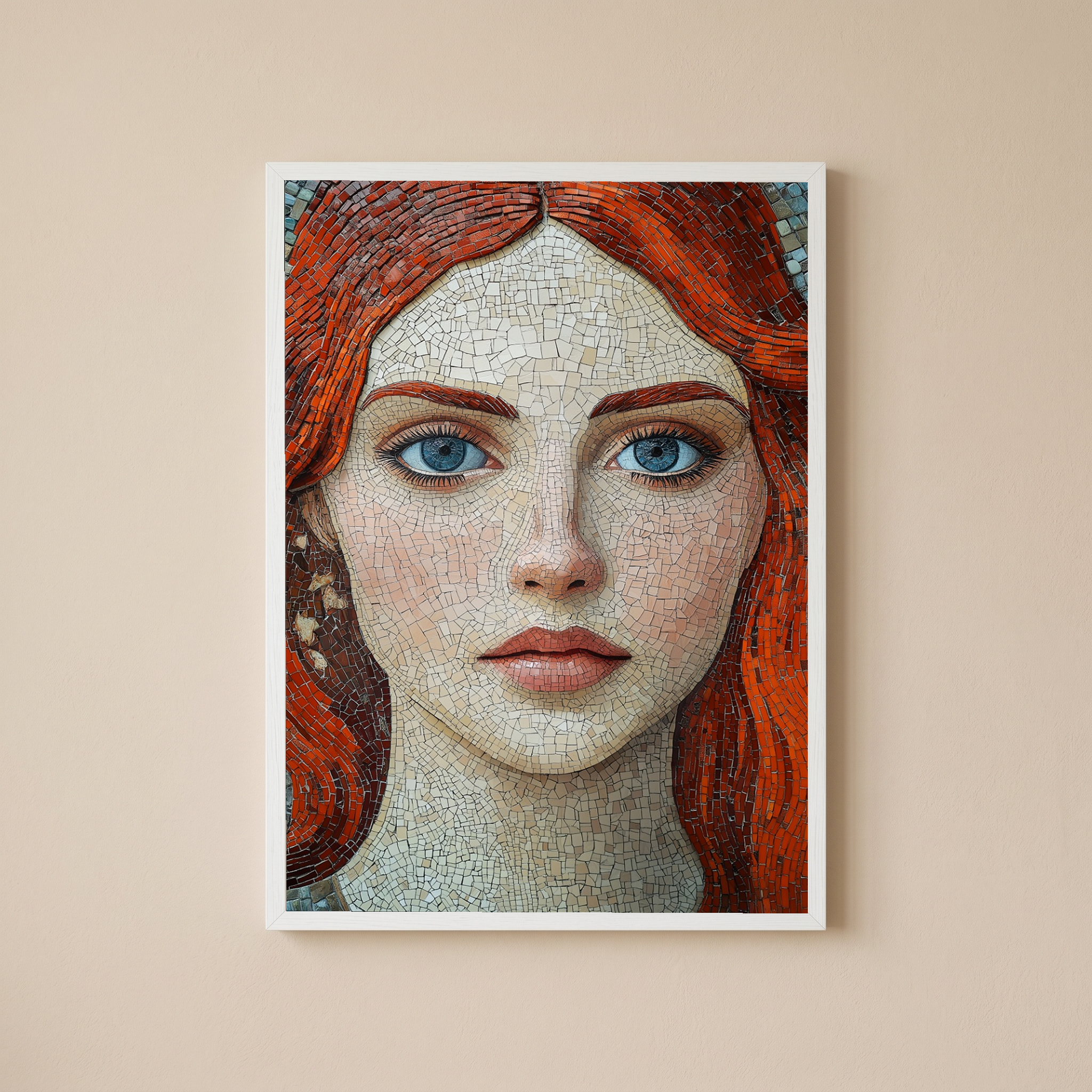 Stone and Stare Wall Art Print — Mosaic Portrait Poster