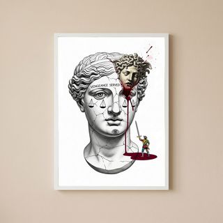 Vengeance Served Medusa — Surreal Greek Mythology Wall Art Print