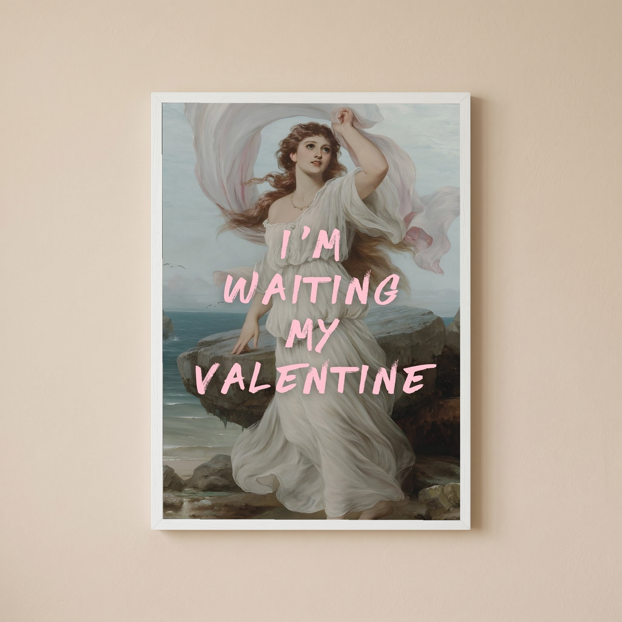 I'm Waiting My Valentine Wall Art Print — Romantic Love Quote Poster