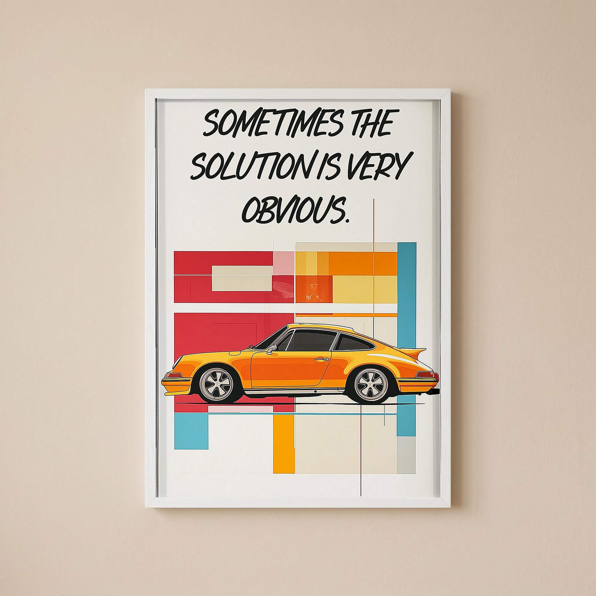 The Solution Porsche Wall Art Print — Iconic Car Silhouette Poster