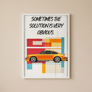 The Solution Porsche Wall Art Print — Iconic Car Silhouette Poster