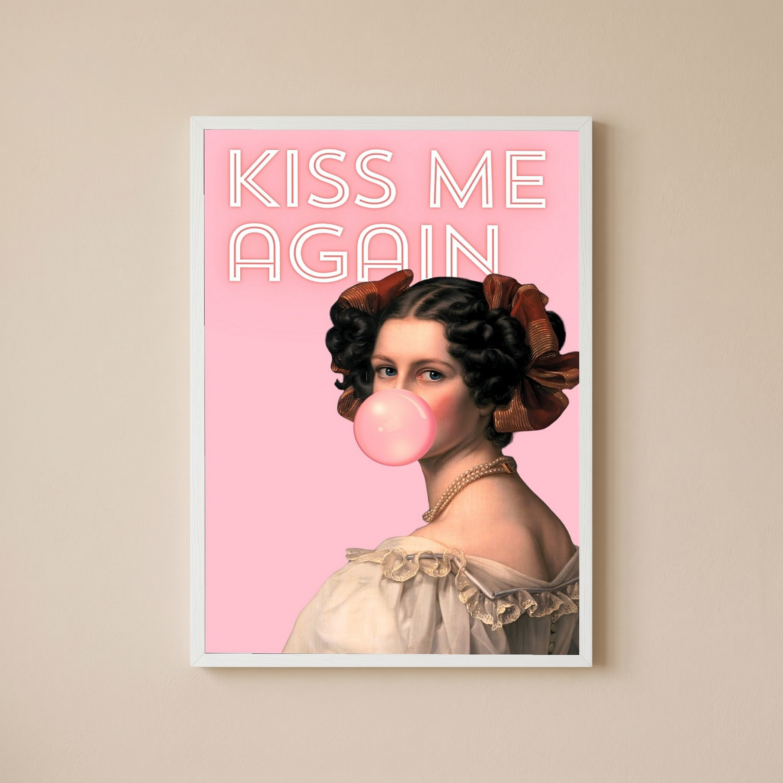 Kiss Me Again Wall Art Print — Romantic Love Quote Poster