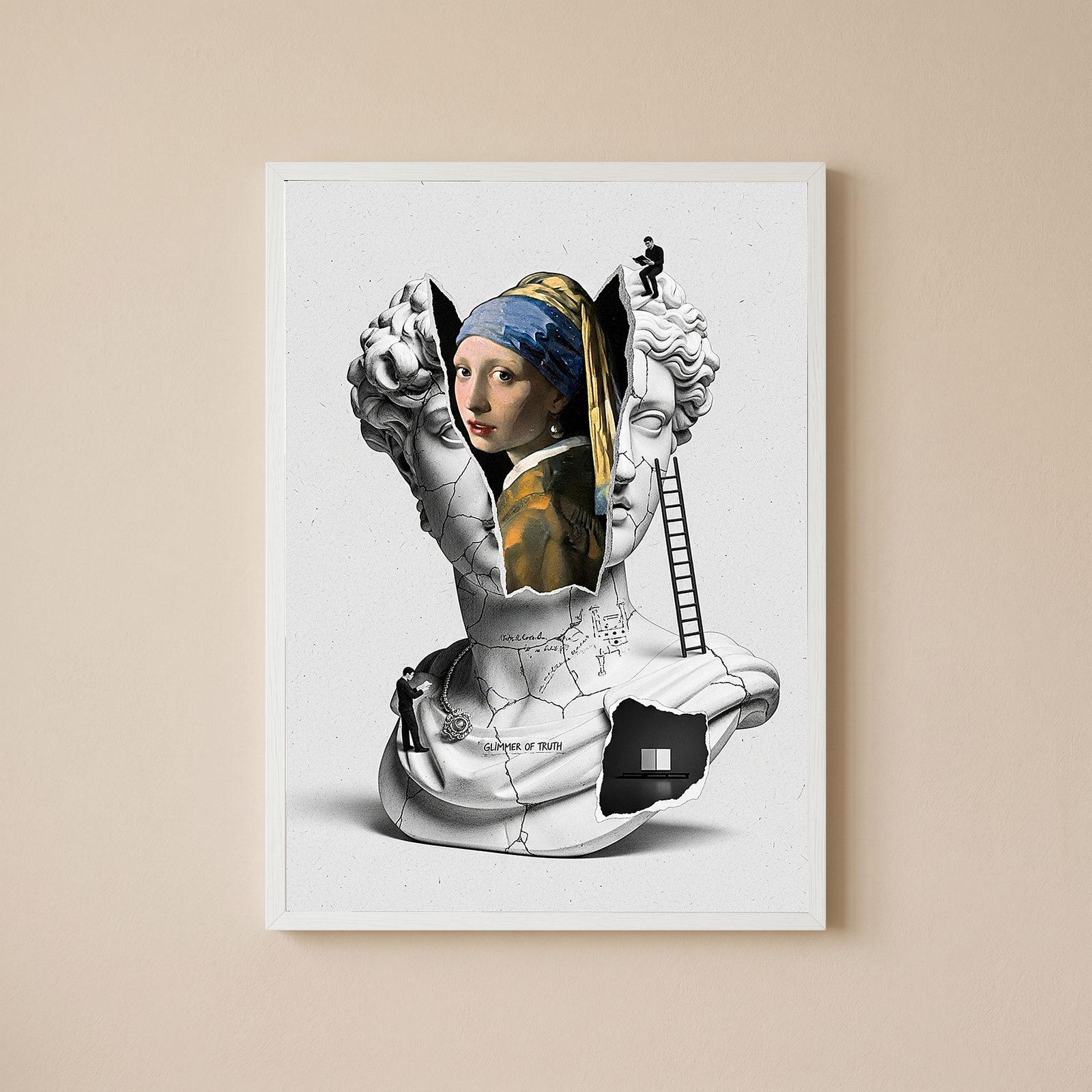 Glimmer of Truth — Vermeer's Girl with a Pearl Earring Wall Art Print