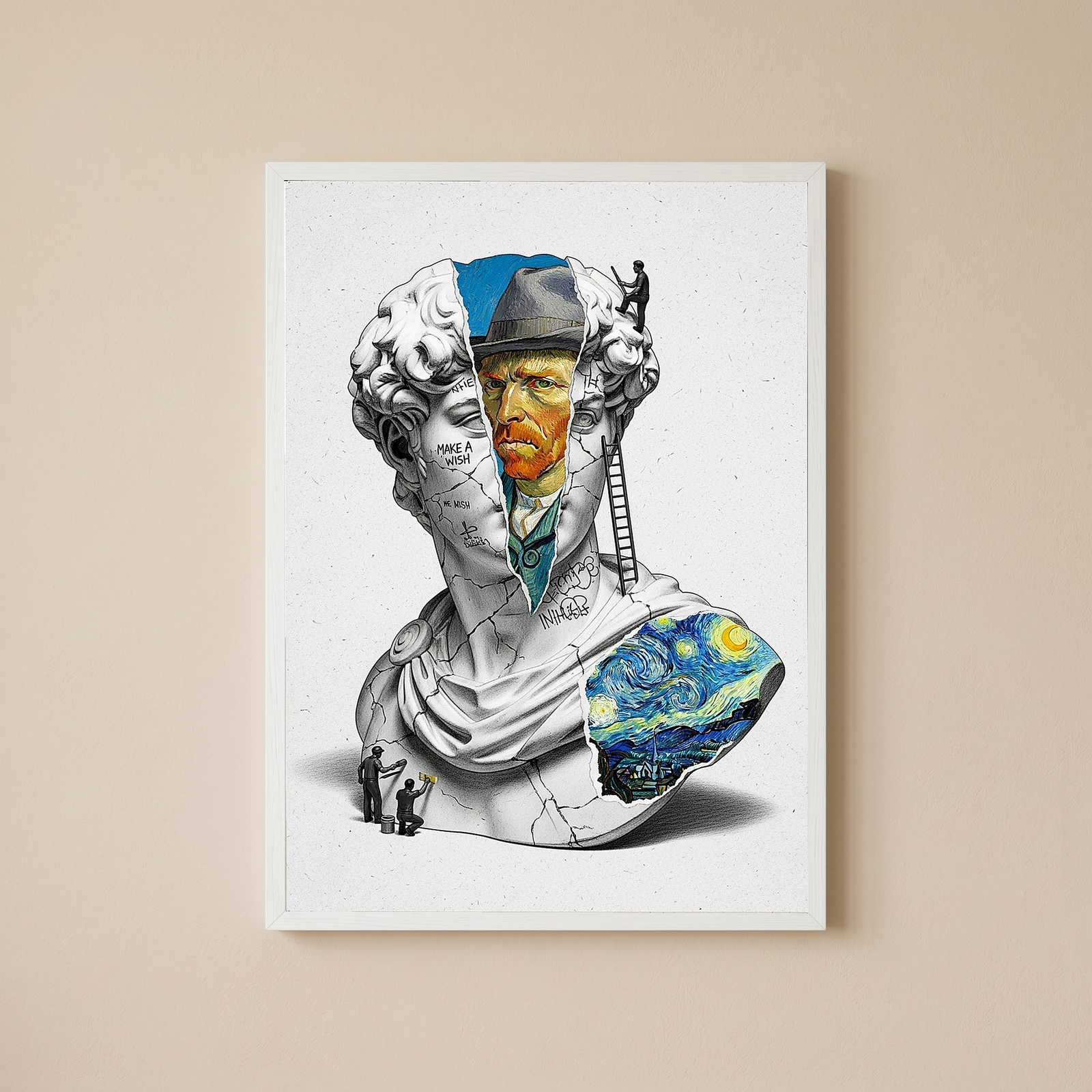 Van Gogh Starry Night — Surreal Altered Art Wall Print