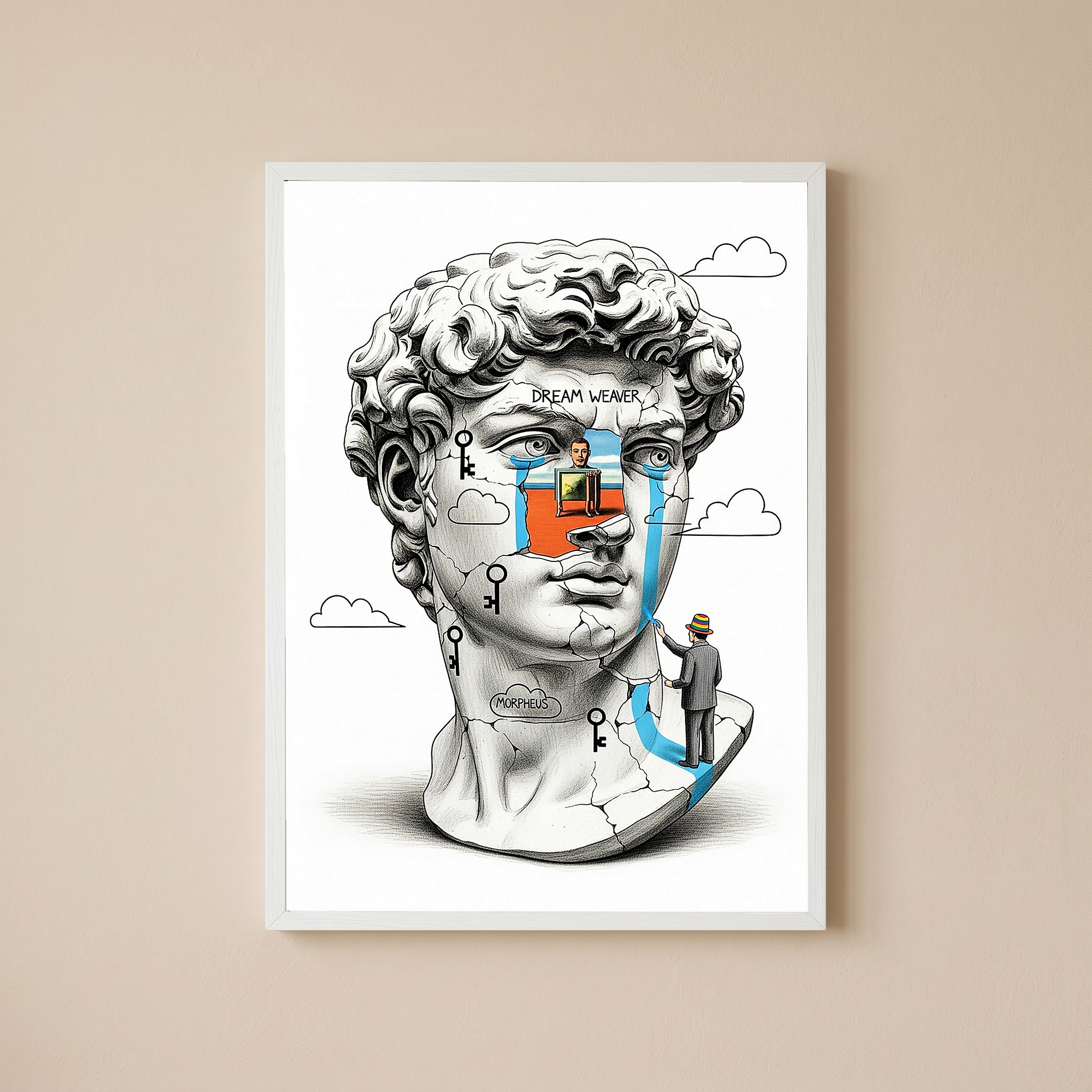 Dream Weaver Morpheus — Surreal David Bust Wall Art Print