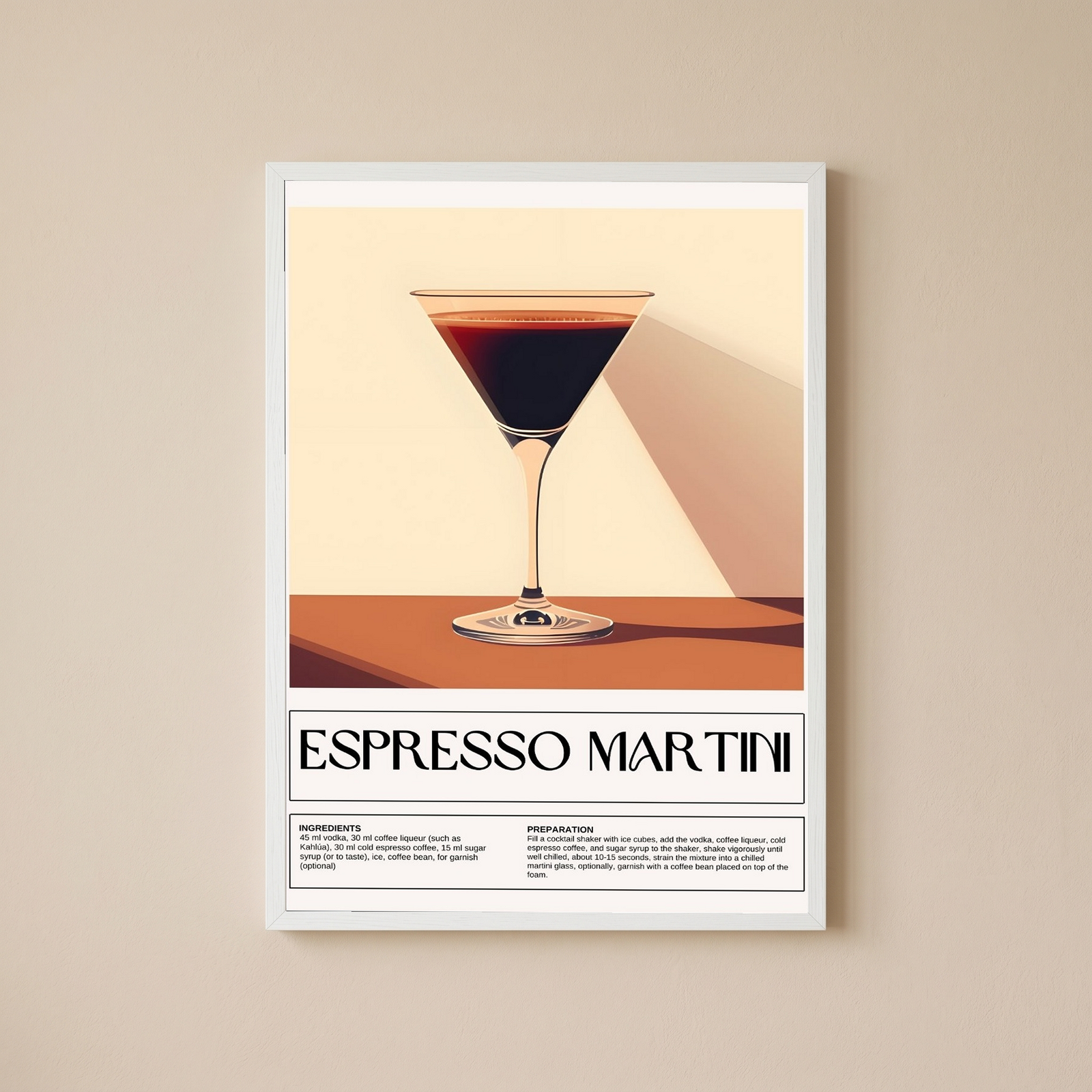 Espresso Martini Wall Art Print — Coffee Cocktail Poster