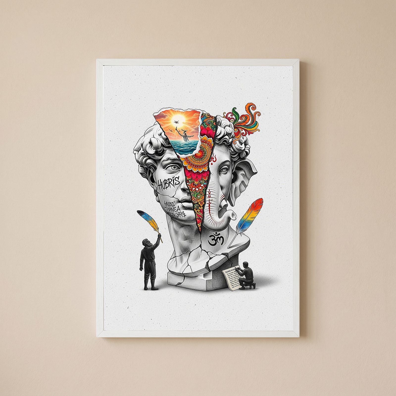 Hubris & Ganesha — Surreal David Bust Wall Art Print