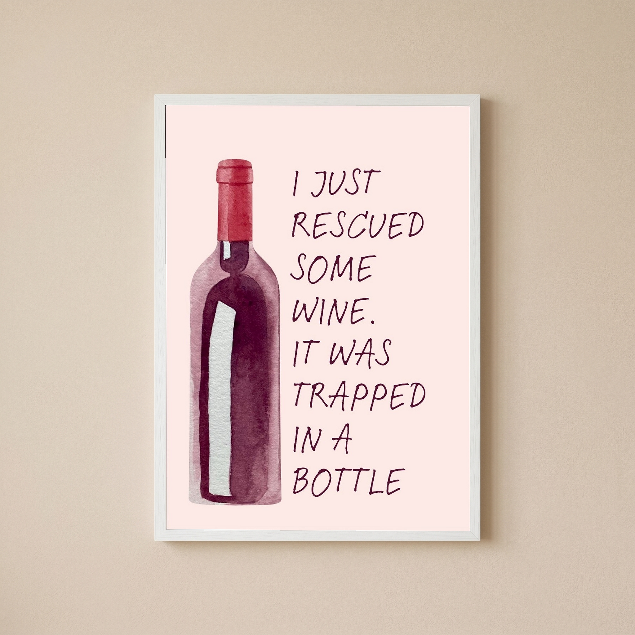 Wine Rescuer's Creed Wall Art Print — Funny Wine Lover Quote Poster