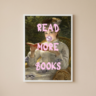 Read More Books Wall Art Print — Book Lover Reading Quote Poster