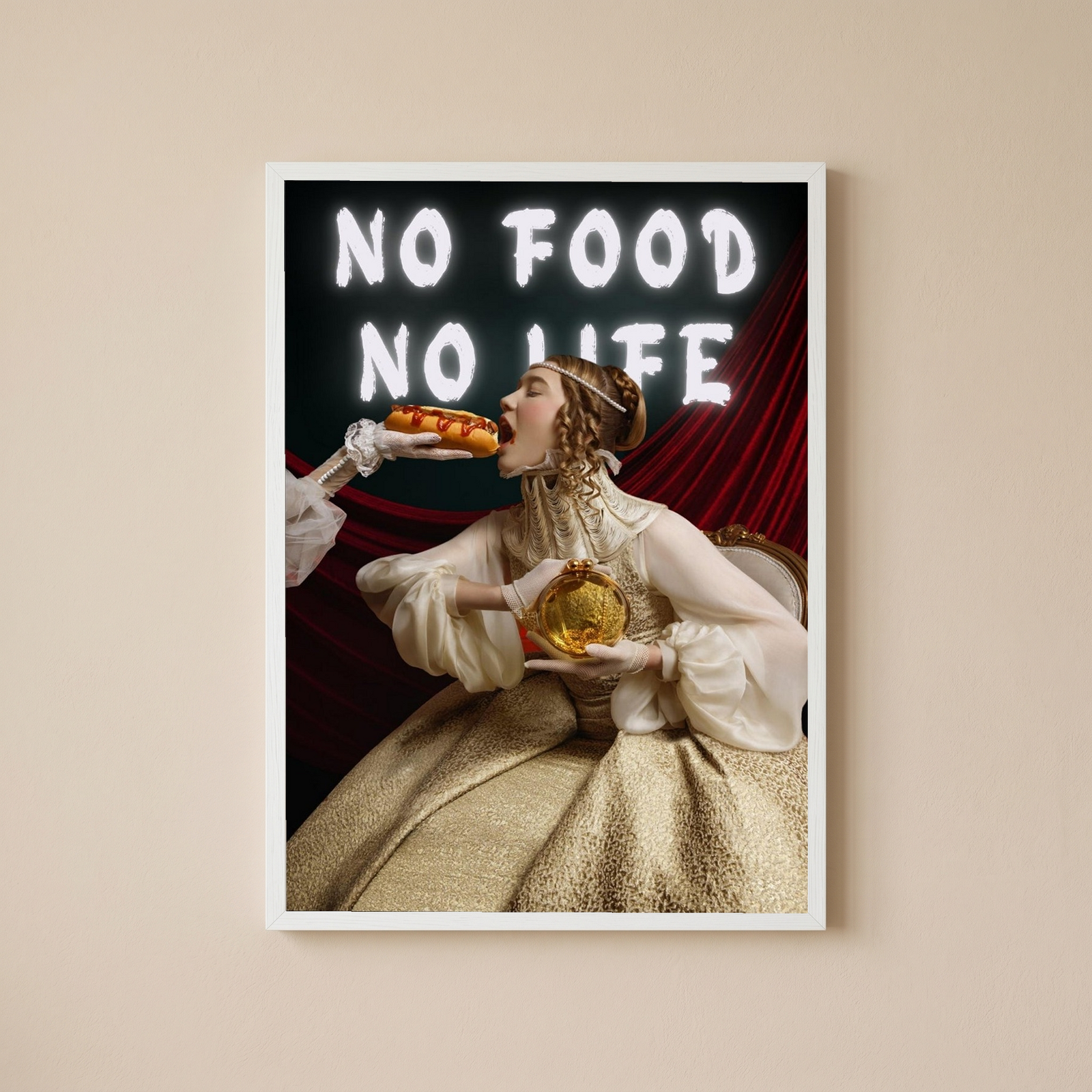 No Food No Life Wall Art Print — Funny Food Lover Quote Poster
