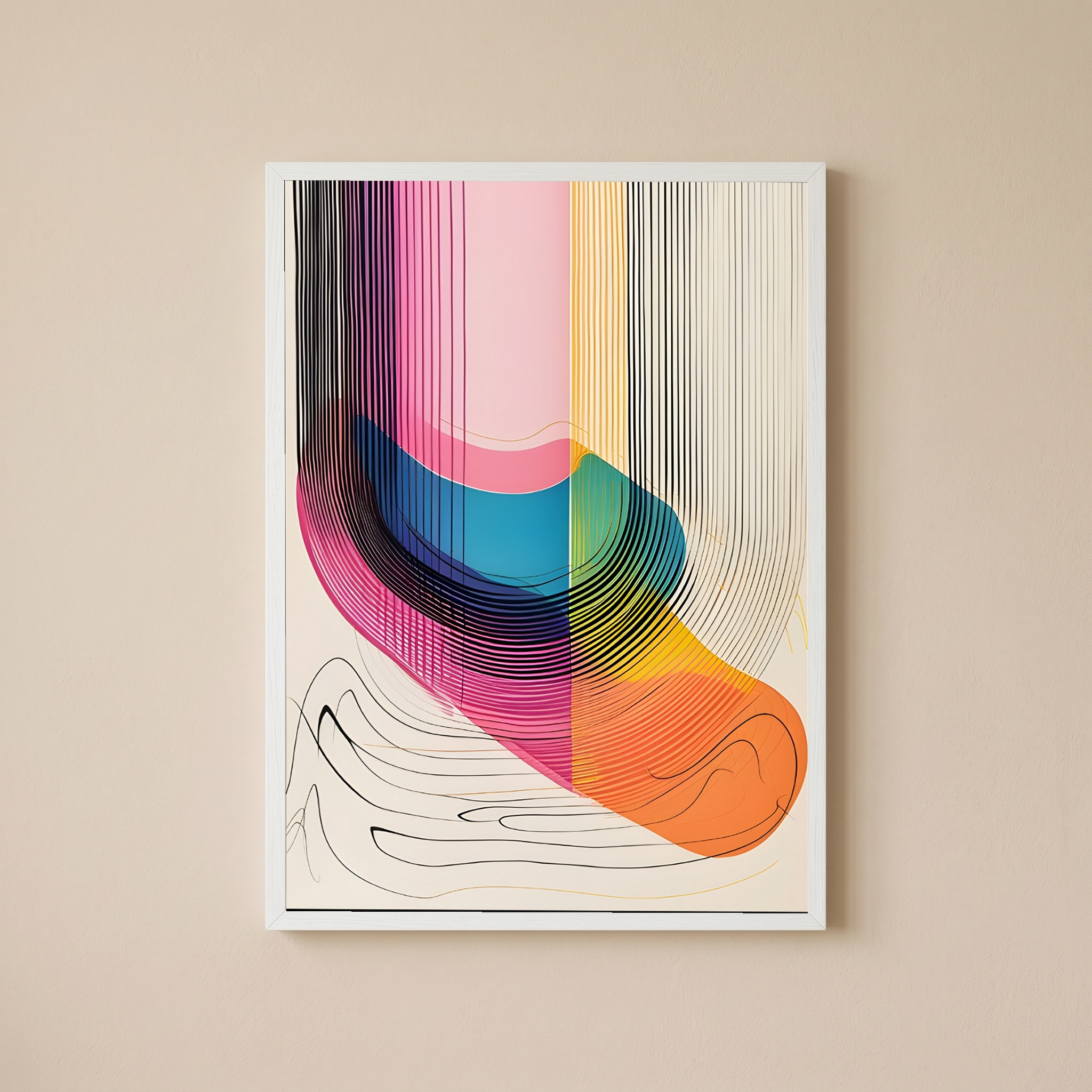 Vivid Flow Wall Art Print — Bold Fluid Abstract Poster