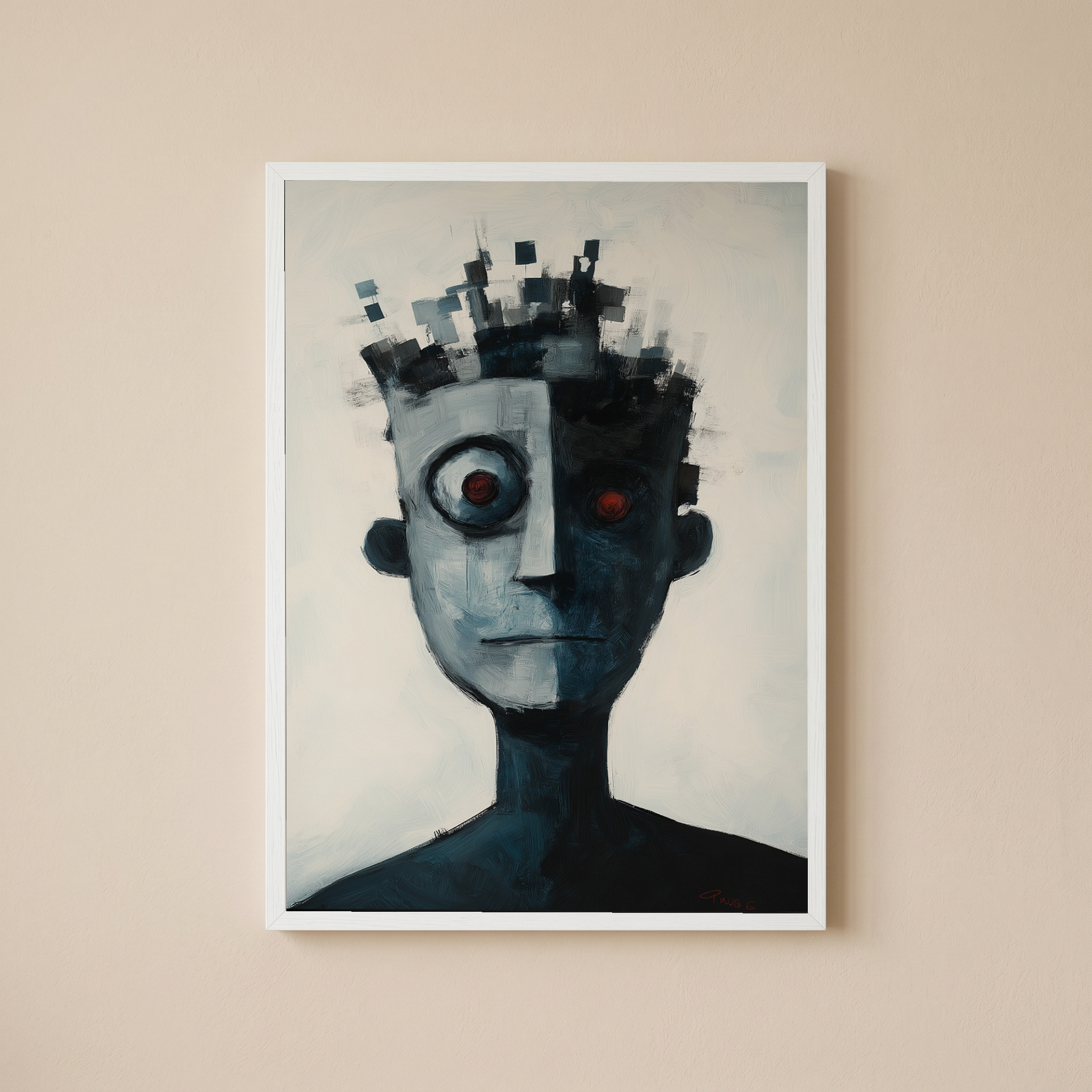Lost Algorithm Wall Art Print — Digital Age Surreal Portrait Poster
