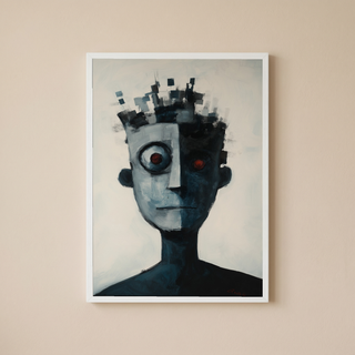 Lost Algorithm Wall Art Print — Digital Age Surreal Portrait Poster