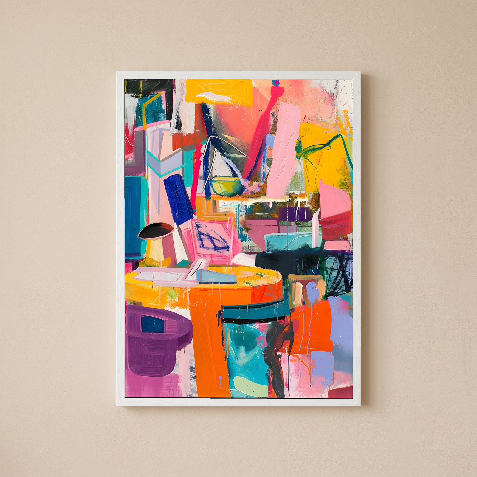 The Chaos of Energy Wall Art Print — Dynamic Abstract Poster