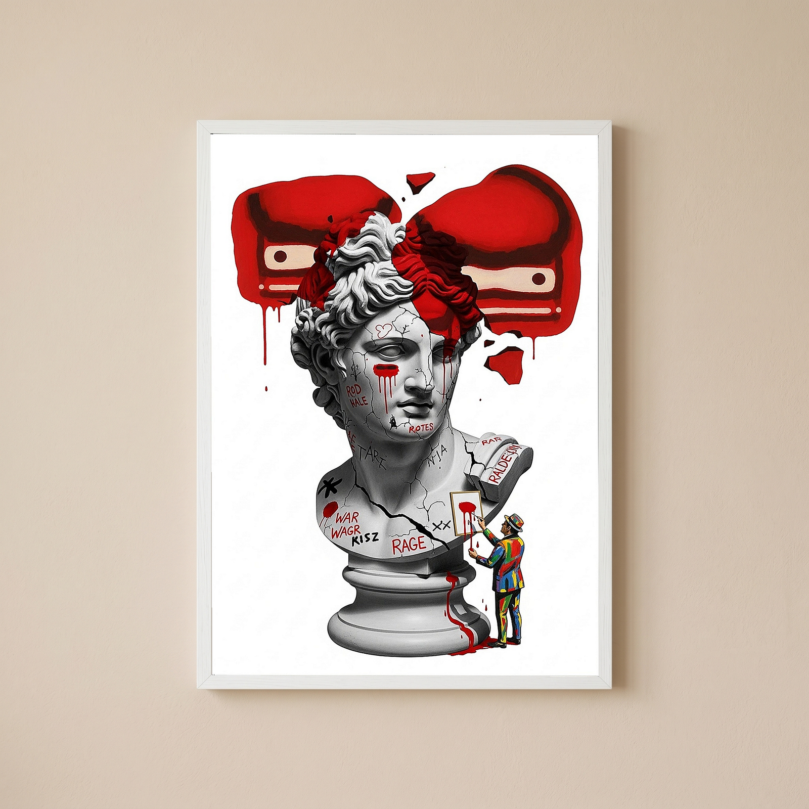Rage Boxer — Surreal Apollo Bust Wall Art Print