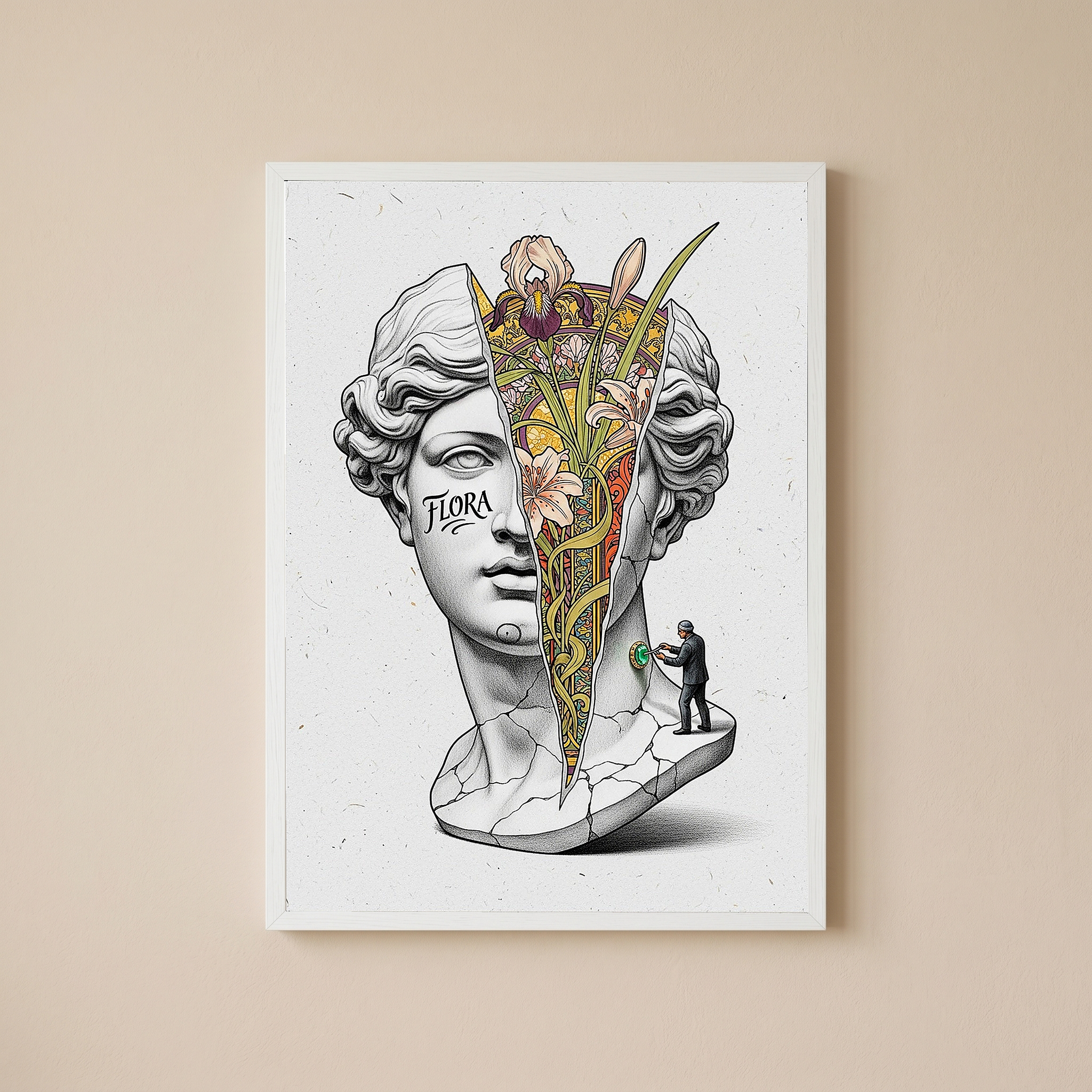 Flora Art Nouveau — Venus Bust Wall Art Print