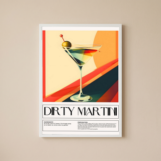 Dirty Martini Wall Art Print — Classic Olive Cocktail Poster
