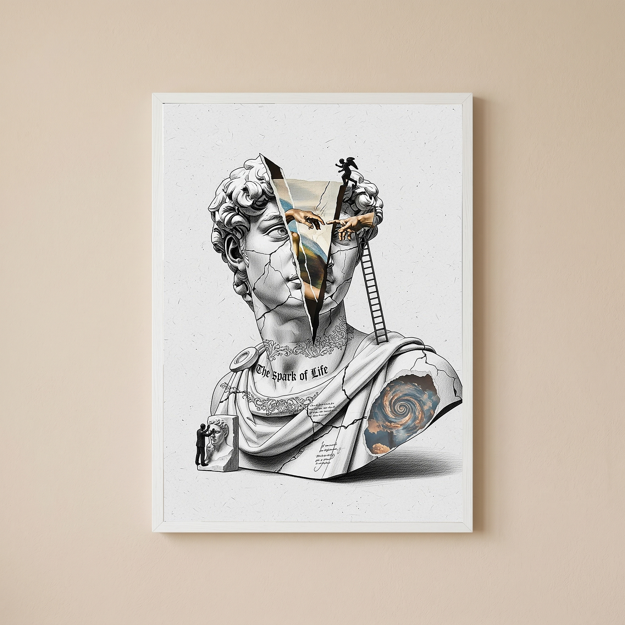 The Spark of Life — Michelangelo's Creation of Adam Wall Art Print