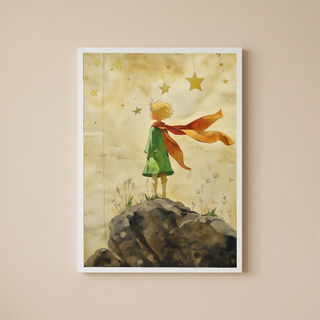 Innocence in Stars Wall Art Print — Dreamy Celestial Romance Poster