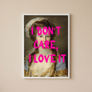 I Don't Care Wall Art Print — Cool Sarcastic Quote Poster