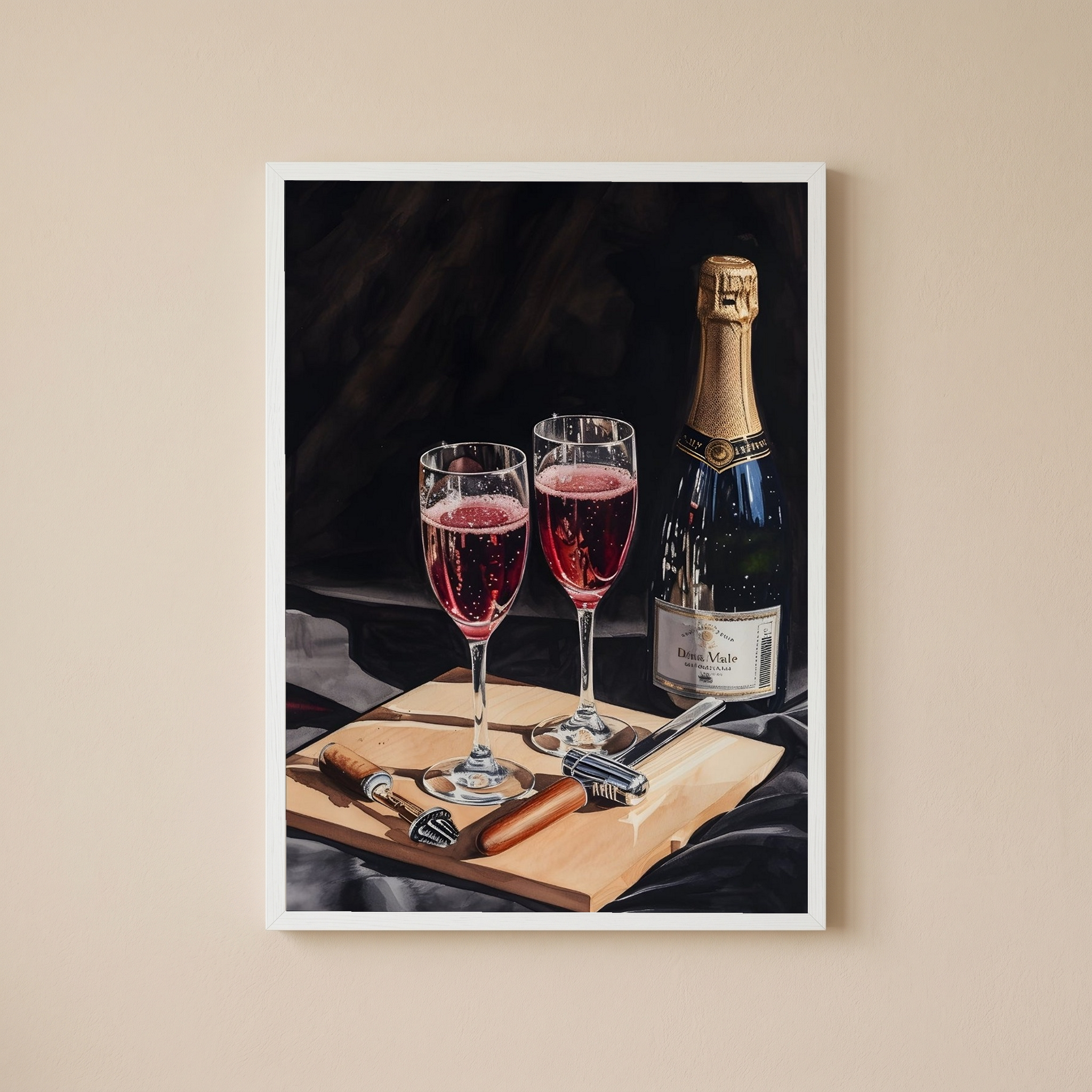 Sparkling Elegance Wall Art Print — Champagne Glamour Quote Poster