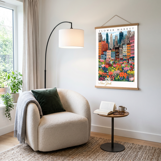 New York Flower Market — Vibrant Cityscape Botanical Wall Art Print