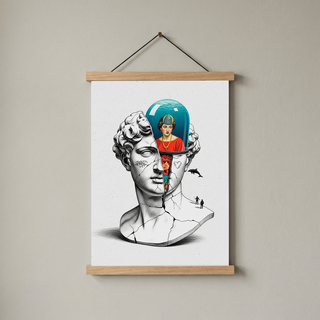 Aquarium Mind — Surreal David Bust Wall Art Print