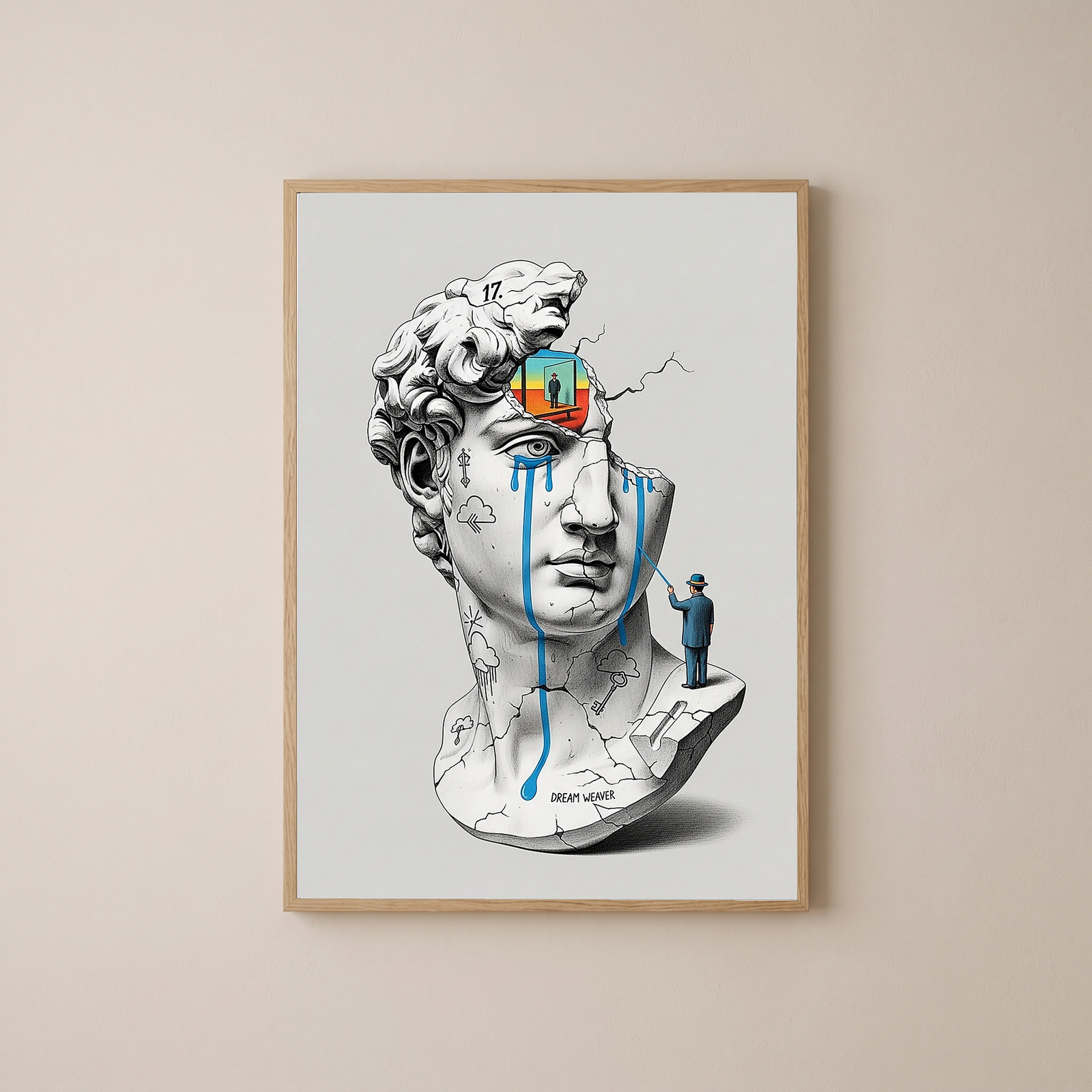 Dream Weaver V.2 — Surreal David Bust Wall Art Print
