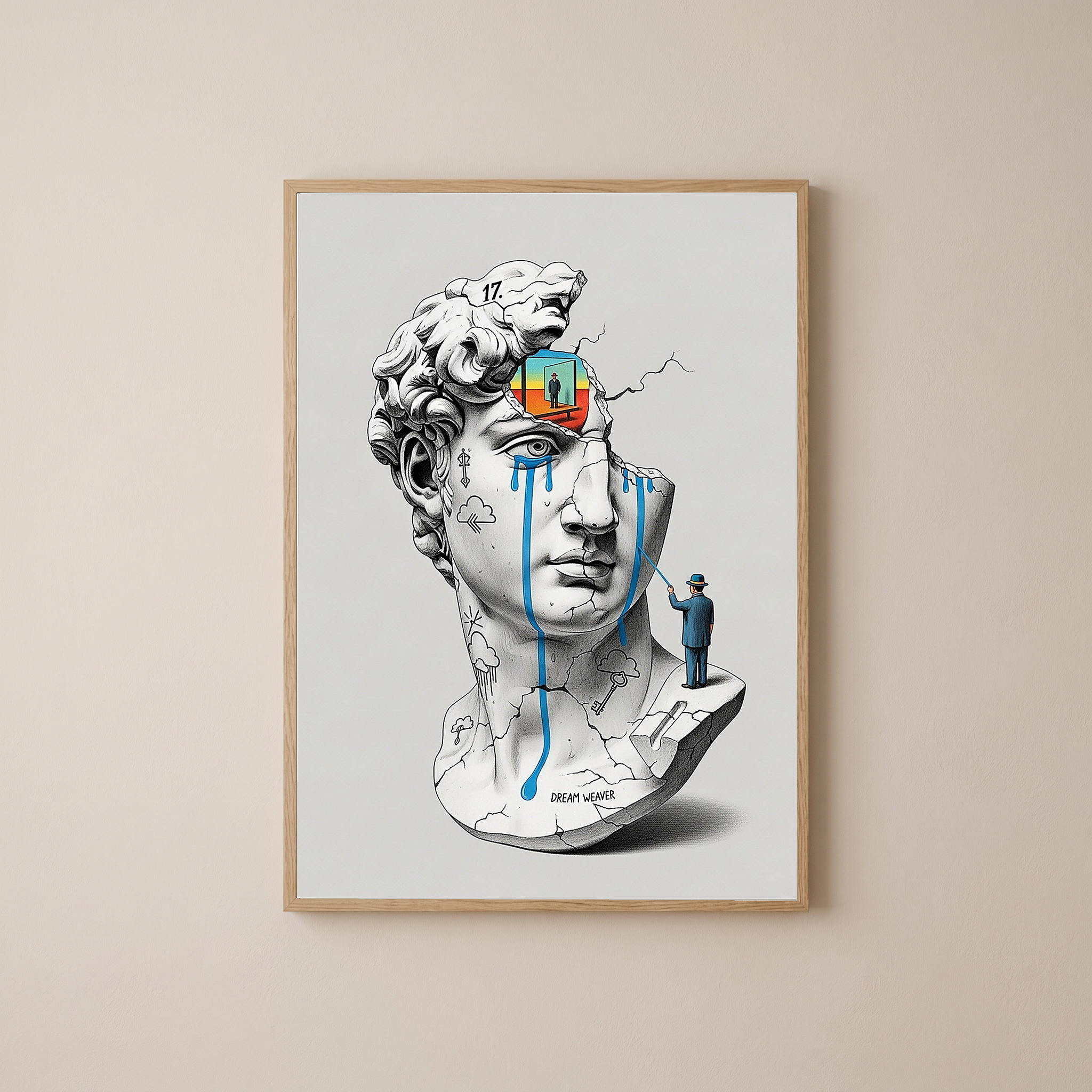 Dream Weaver V.2 — Surreal David Bust Wall Art Print