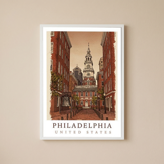 Philadelphia USA — Independence Hall Historic Wall Art Print
