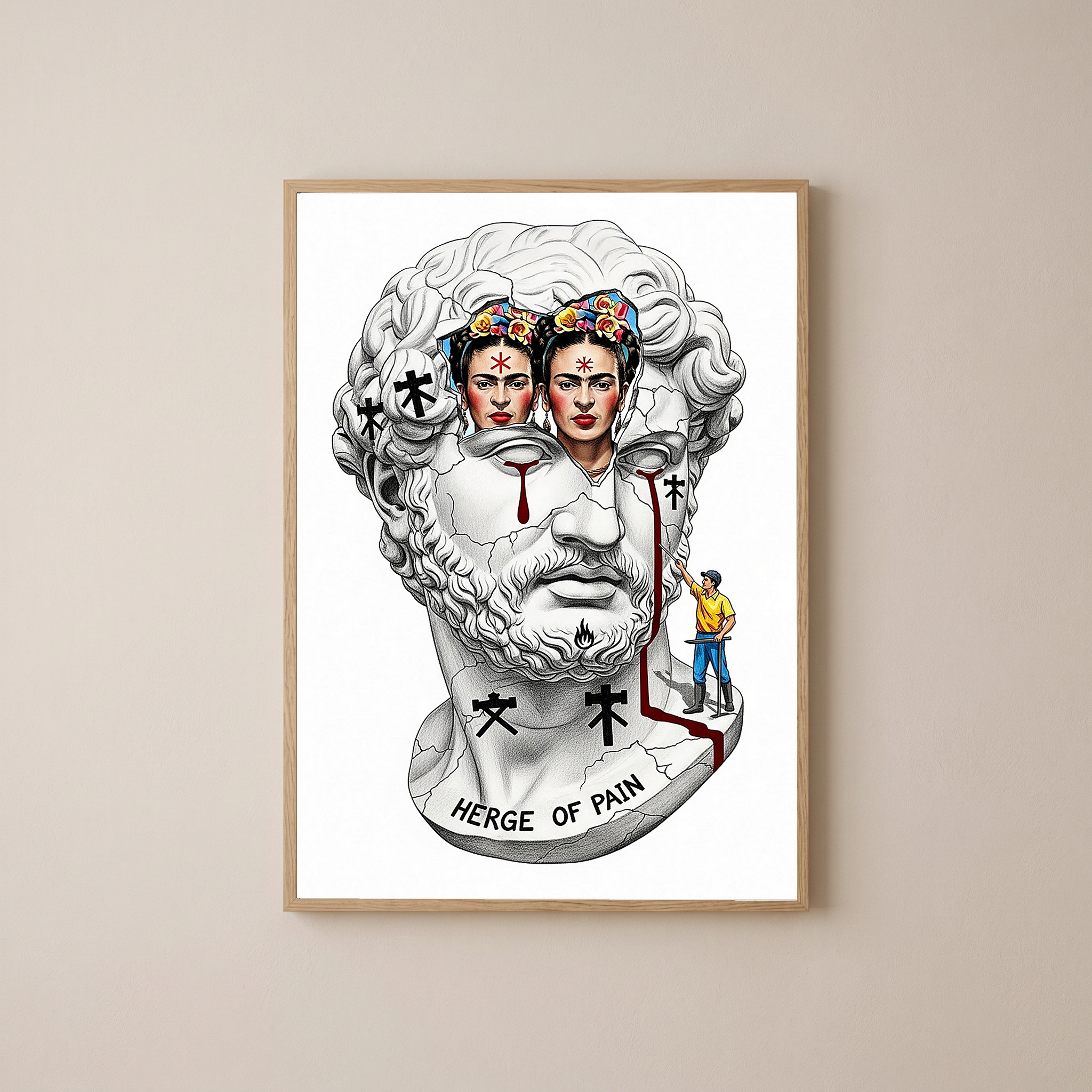 Heritage of Pain — Frida Kahlo Inspired Wall Art Print