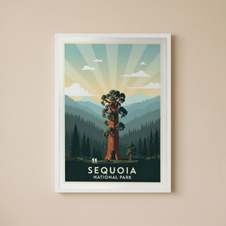 Sequoia National Park Poster — Vintage California General Sherman Tree Print