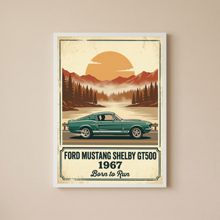 Ford Mustang Shelby GT500 1967 Forest Green Edition — Vintage Muscle Lake Print
