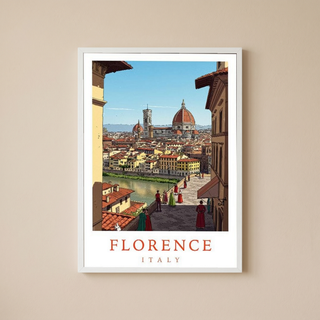 Florence Italy Travel Poster — Duomo Cathedral Renaissance Street Print