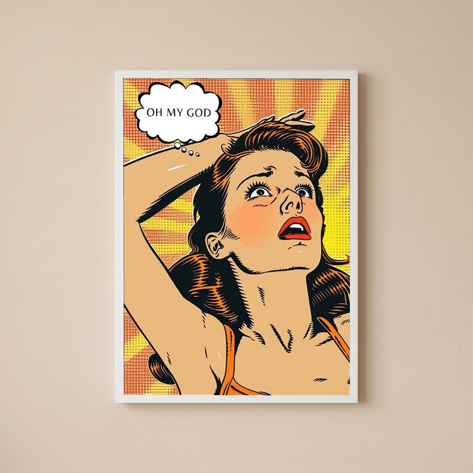 Pop Art Oh My God Poster — Retro Comic Girl Lichtenstein Print