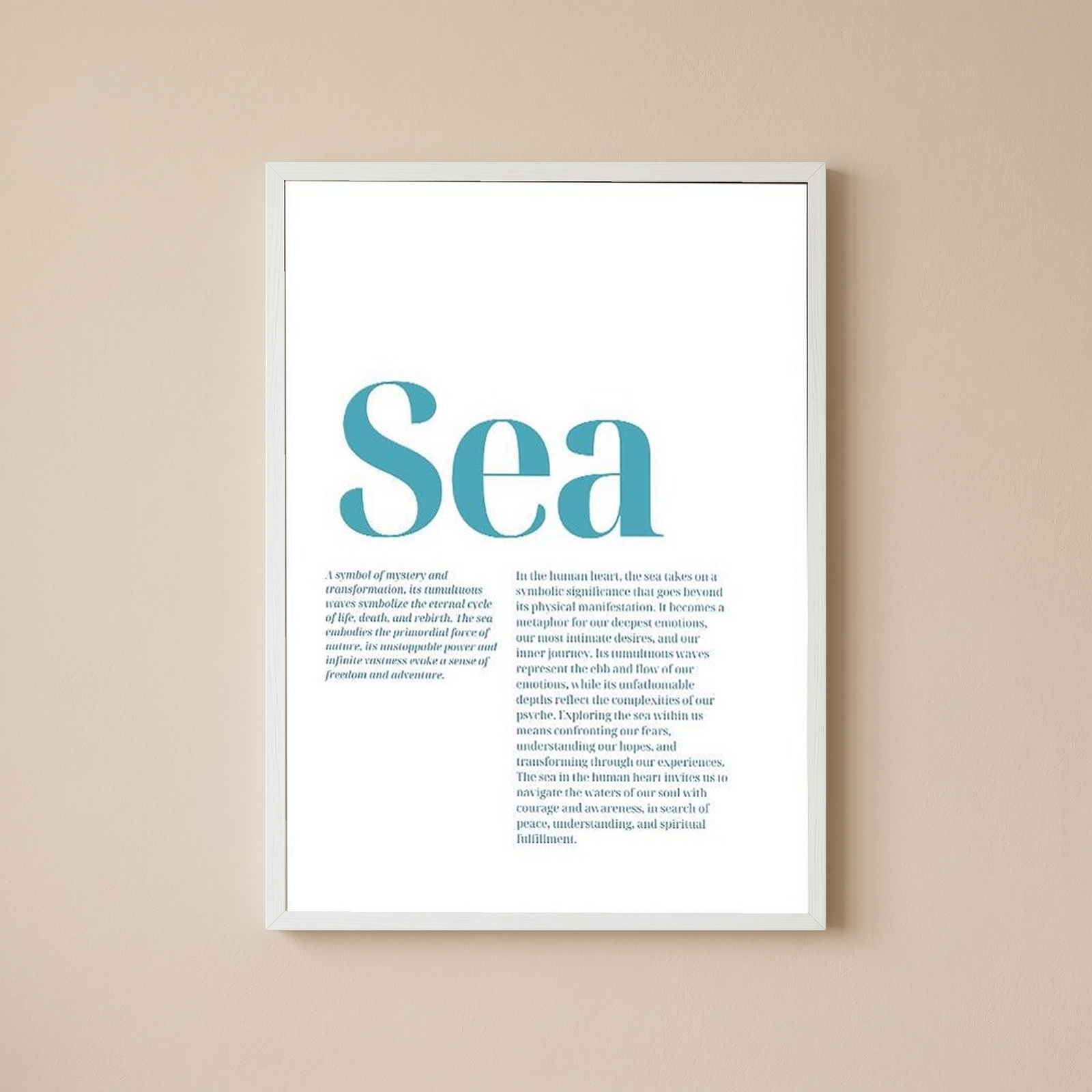 Sea Typography Poster — Ocean Meditation Quote Wall Art
