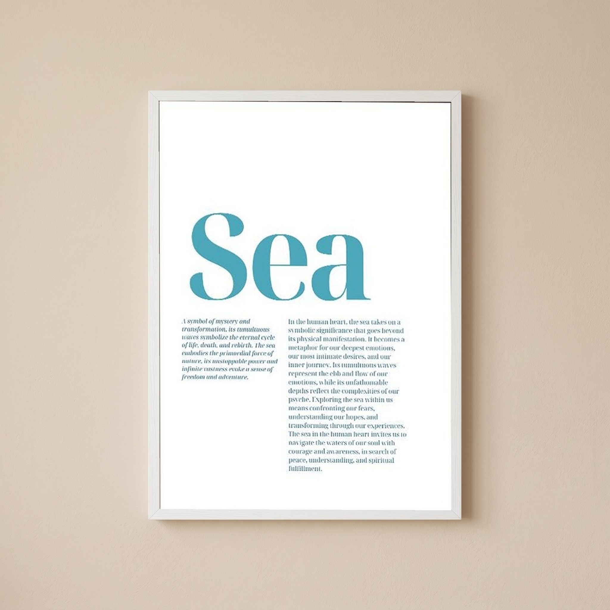 Sea Typography Poster — Ocean Meditation Quote Wall Art