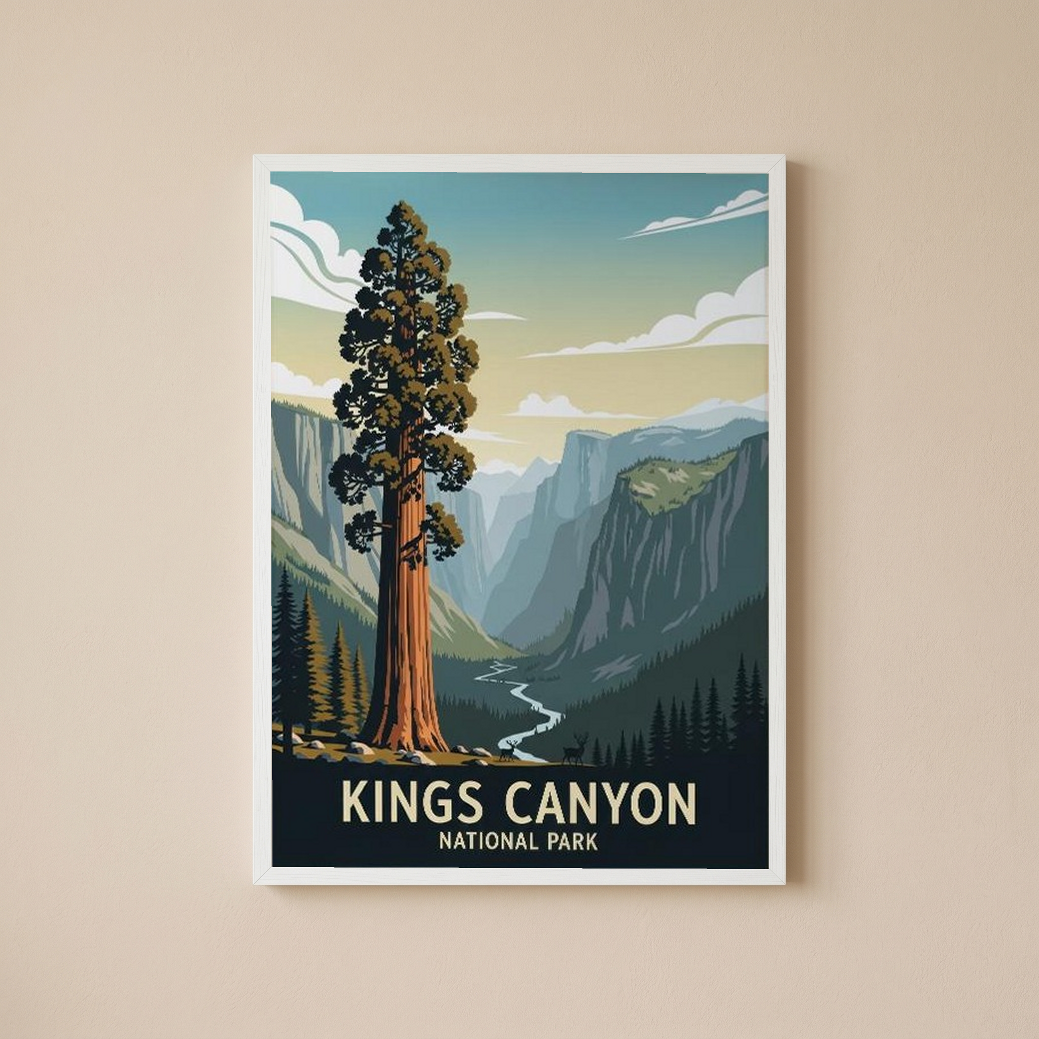 Kings Canyon National Park Poster — Vintage California Giant Sequoia Print