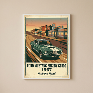 Ford Mustang Shelby GT500 1967 V3 Poster — Route 66 Vintage Diner Print