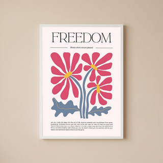 Freedom Bloom Where You Are Planted Floral Poster - Pink Daisy Wall Art Print
