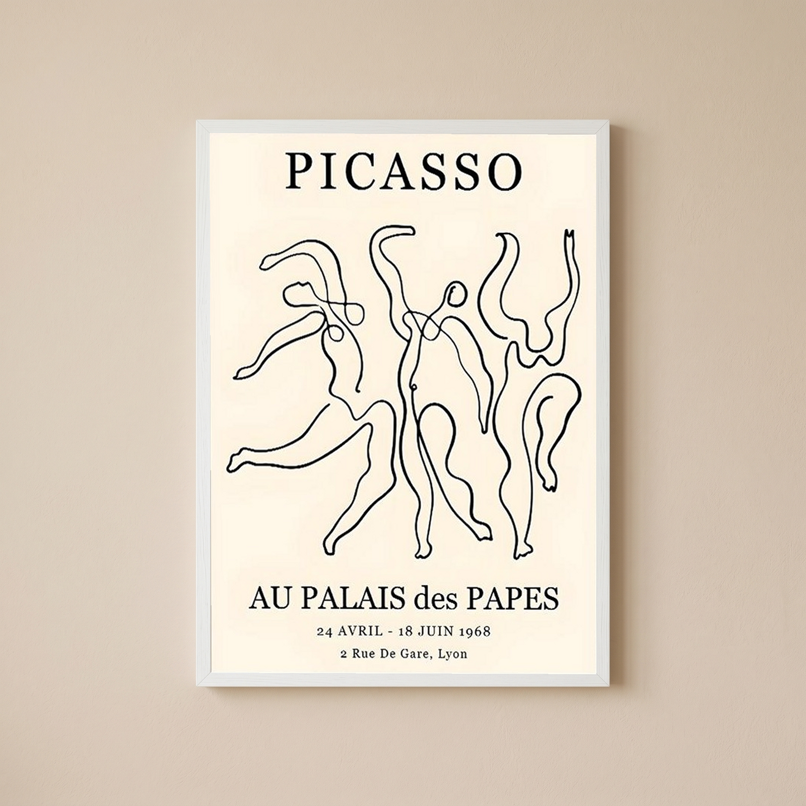 Picasso Au Palais des Papes 1968 Exhibition Poster Vintage Line Art Print