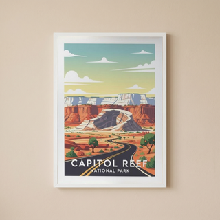 Capitol Reef National Park Poster — Vintage Utah Waterpocket Fold Print