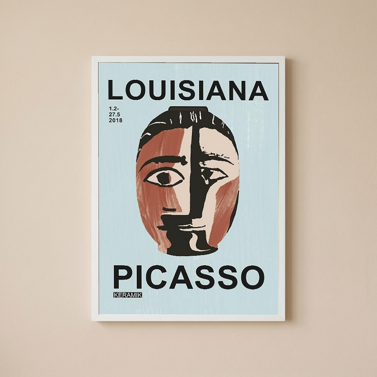 Picasso Louisiana Keramik Poster — Abstract Face Exhibition Print