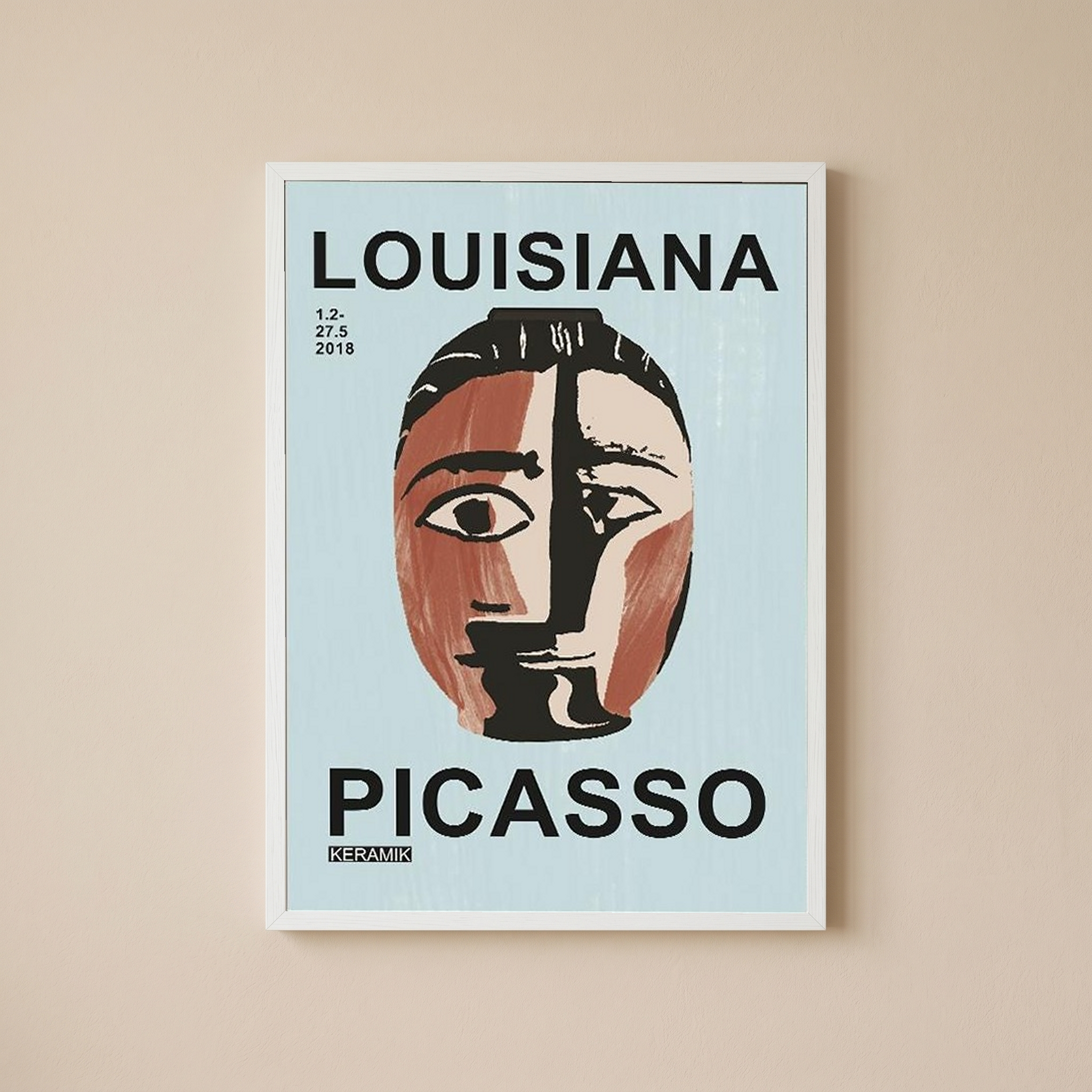 Picasso Louisiana Keramik Poster — Abstract Face Exhibition Print