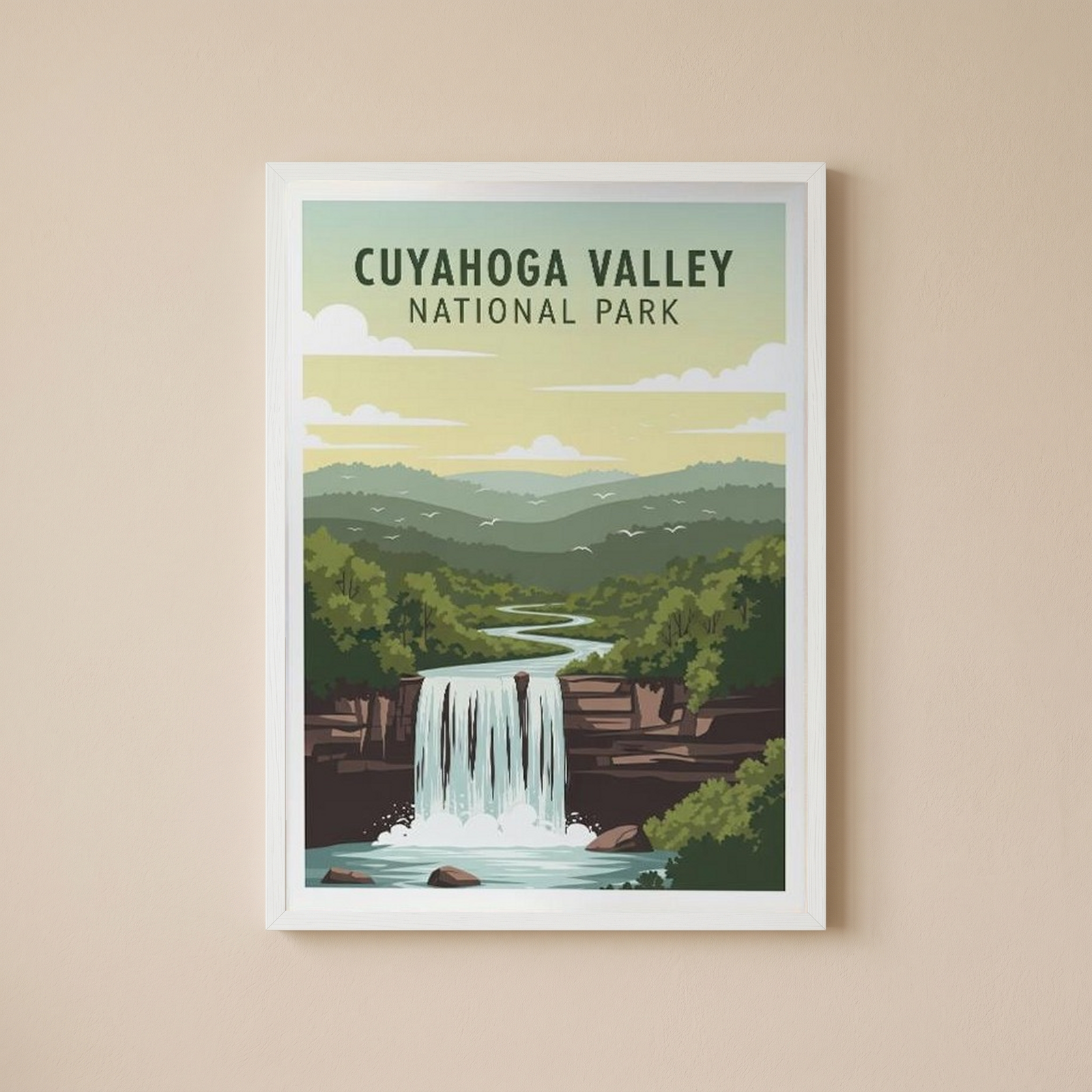 Cuyahoga Valley National Park Poster — Vintage Ohio Brandywine Falls Print
