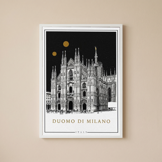 Duomo di Milano Italy Poster — Milan Cathedral Gold Moons Print