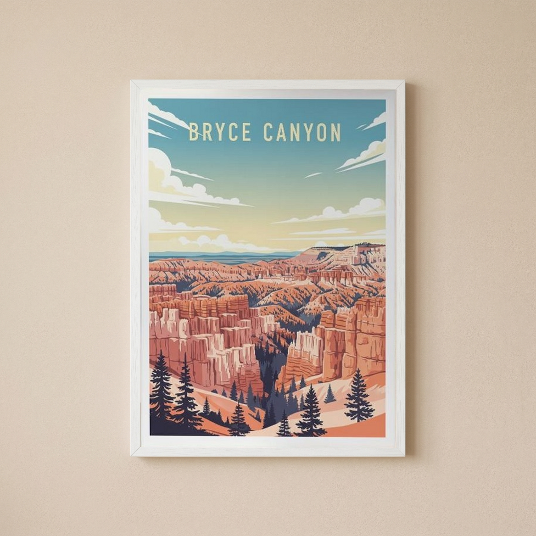 Bryce Canyon National Park Poster — Vintage Utah Hoodoo Sunrise Print