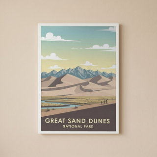 Great Sand Dunes National Park Poster — Vintage Colorado Dune Field Print