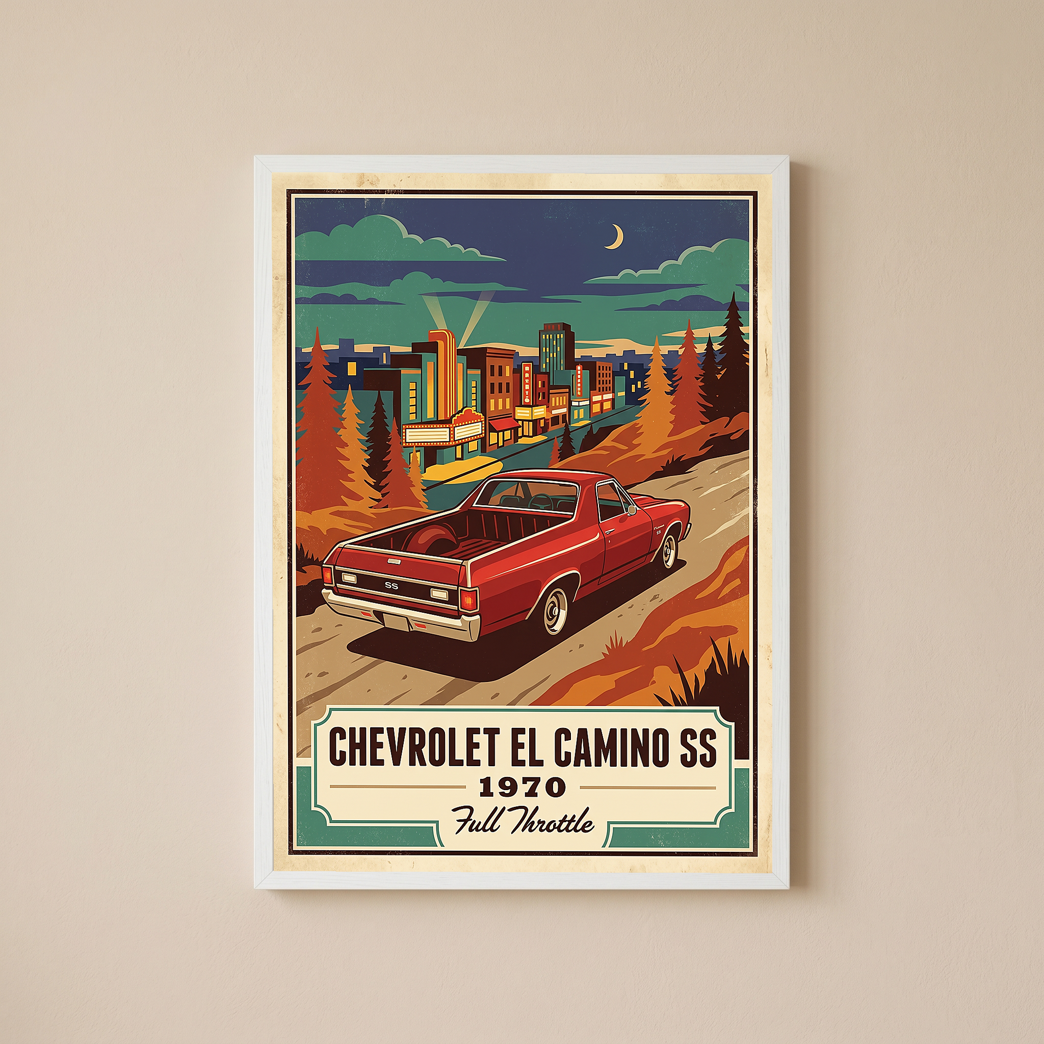 Chevrolet El Camino SS 1970 Poster — Vintage Muscle Truck Cinema Marquee Print